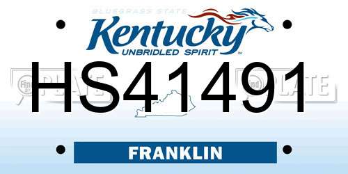 HS41491 Kentucky License Plate