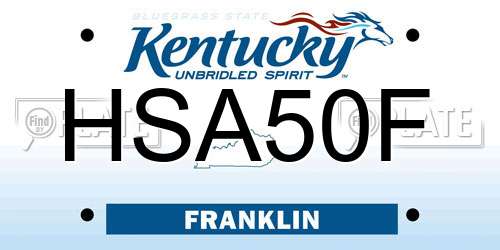 HSA50F Kentucky License Plate