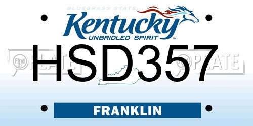 HSD357 Kentucky License Plate