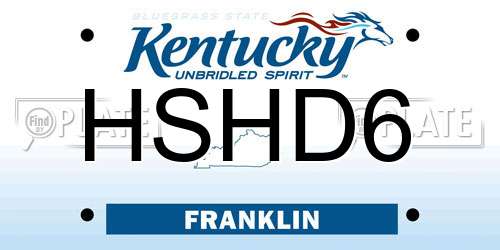 HSHD6 Kentucky License Plate