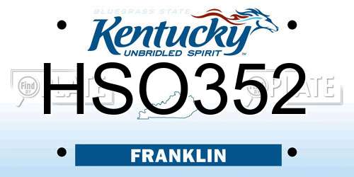 HSO352 Kentucky License Plate