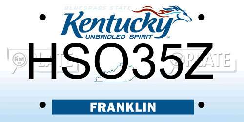 HSO35Z Kentucky License Plate