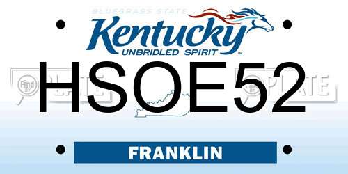 HSOE52 Kentucky License Plate
