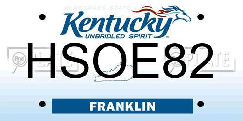 HSOE82 Kentucky License Plate