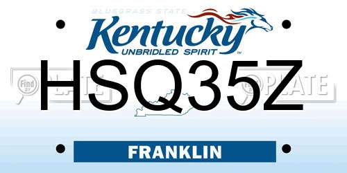 HSQ35Z Kentucky License Plate