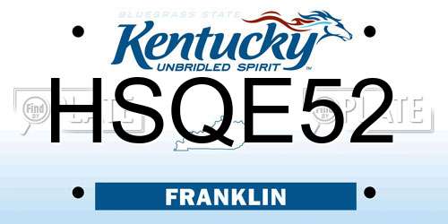HSQE52 Kentucky License Plate