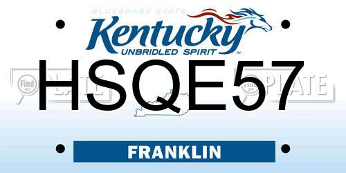 HSQE57 Kentucky License Plate
