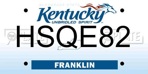 HSQE82 Kentucky License Plate