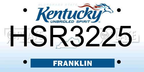 HSR3225 Kentucky License Plate