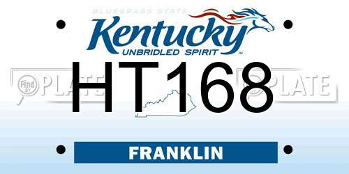 HT168 Kentucky License Plate