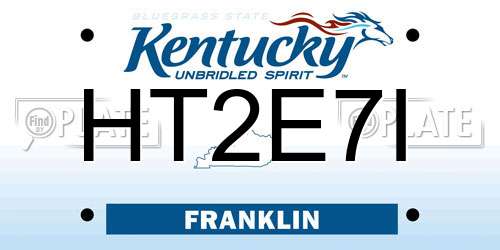 HT2E7I Kentucky License Plate