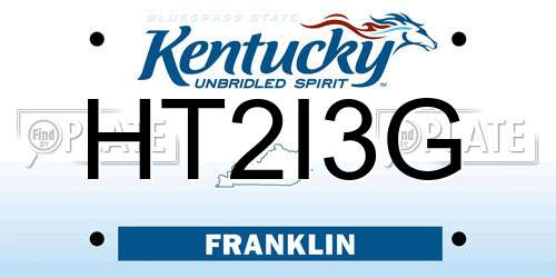 HT2I3G Kentucky License Plate