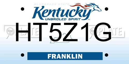 HT5Z1G Kentucky License Plate