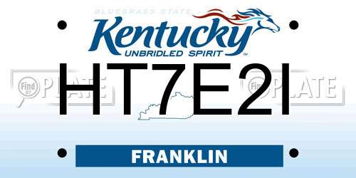 HT7E2I Kentucky License Plate