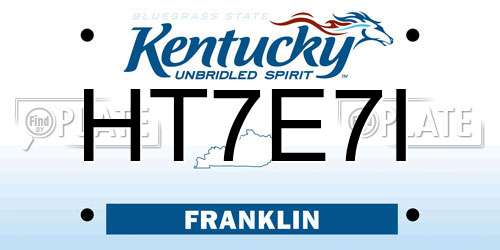 HT7E7I Kentucky License Plate