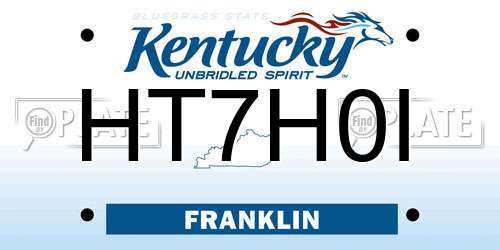 HT7H0I Kentucky License Plate