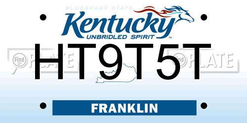 HT9T5T Kentucky License Plate