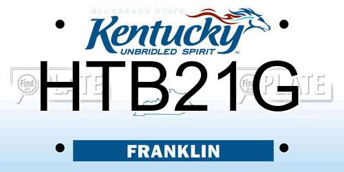HTB21G Kentucky License Plate
