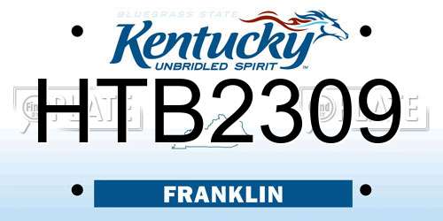 HTB2309 Kentucky License Plate