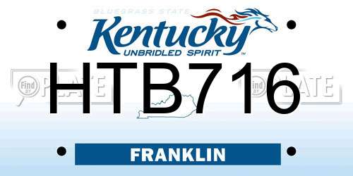 HTB716 Kentucky License Plate