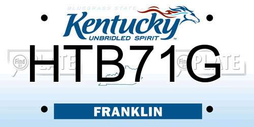 HTB71G Kentucky License Plate