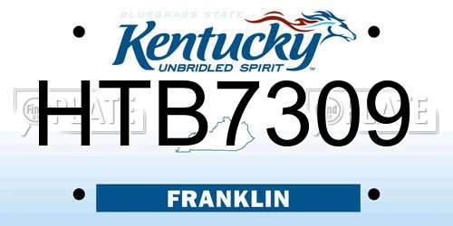 HTB7309 Kentucky License Plate