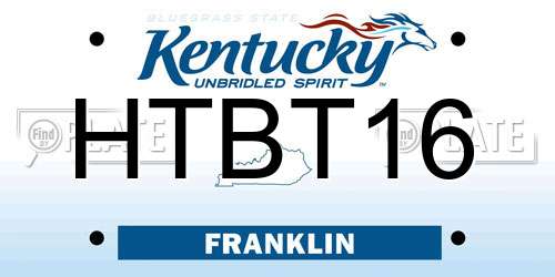 HTBT16 Kentucky License Plate