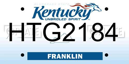 HTG2184 Kentucky License Plate