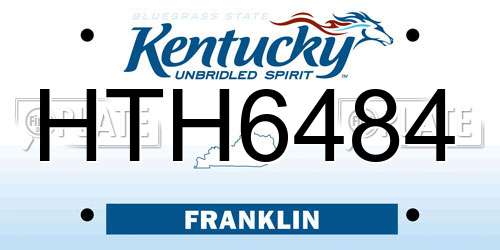 HTH6484 Kentucky License Plate