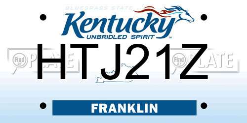 HTJ21Z Kentucky License Plate