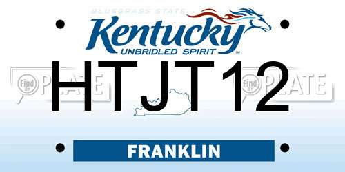 HTJT12 Kentucky License Plate
