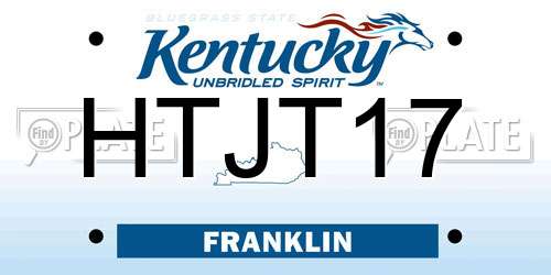 HTJT17 Kentucky License Plate