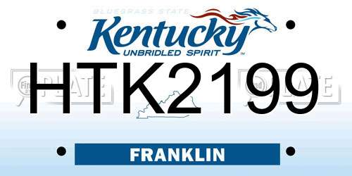 HTK2199 Kentucky License Plate