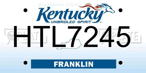 HTL7245 Kentucky License Plate