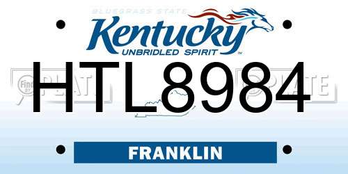 HTL8984 Kentucky License Plate