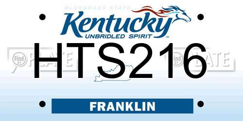HTS216 Kentucky License Plate