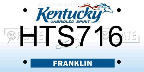 HTS716 Kentucky License Plate
