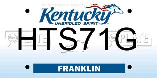 HTS71G Kentucky License Plate