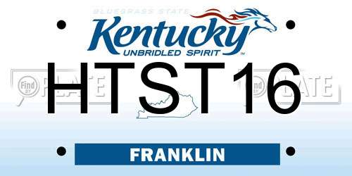 HTST16 Kentucky License Plate