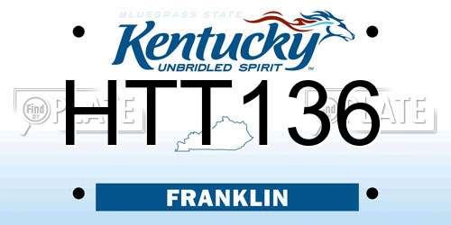 HTT136 Kentucky License Plate