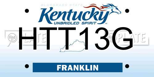 HTT13G Kentucky License Plate