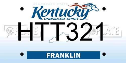 HTT321 Kentucky License Plate