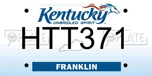 HTT371 Kentucky License Plate