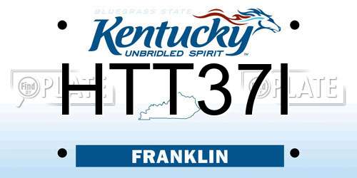 HTT37I Kentucky License Plate