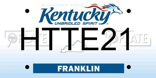 HTTE21 Kentucky License Plate