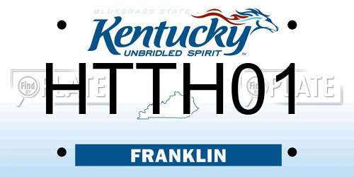HTTH01 Kentucky License Plate