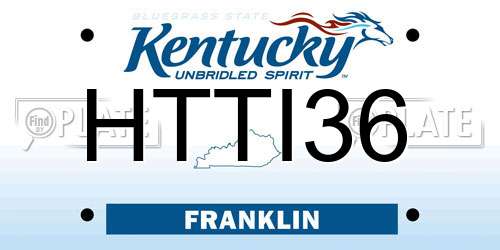 HTTI36 Kentucky License Plate