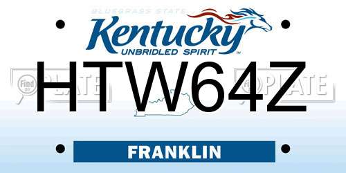 HTW64Z Kentucky License Plate