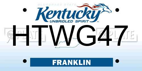 HTWG47 Kentucky License Plate