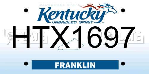 HTX1697 Kentucky License Plate
